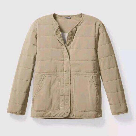 Eddie Bauer Departure Quilted Jacket Tan. Medium Lined. Womans Cozy Jacket - Picture 1 of 6